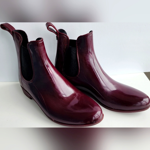 Sam Edelman Size 10 Tinsley Chelsea Rain Booties Sangria - Picture 1 of 7